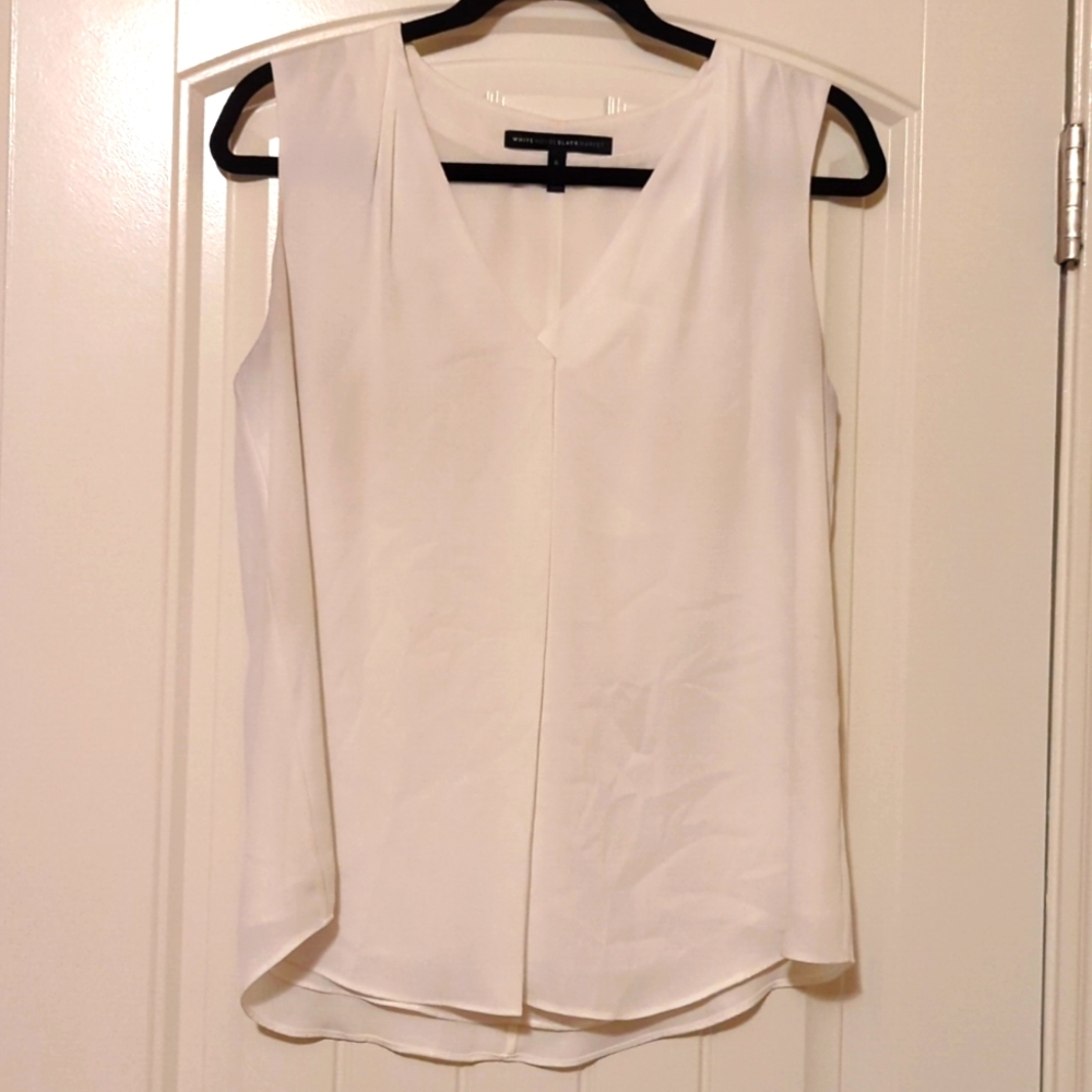 Whbm White Silky Shell Blouse Size 6 - image 1